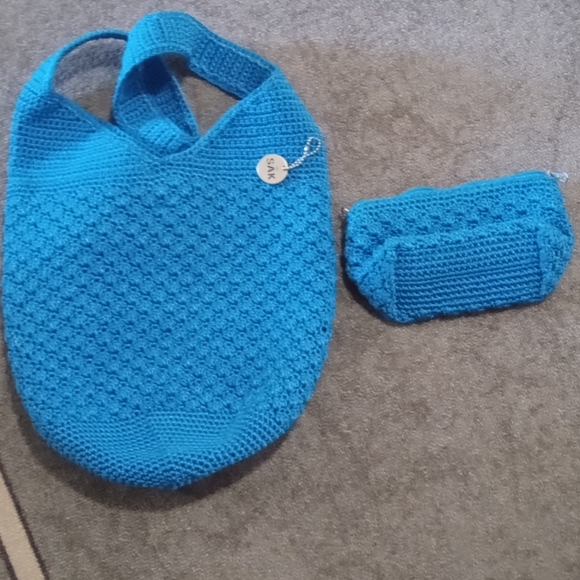 The Sak Handbags - The Sak Bright Blue Hobo Bag and Pouch Set
